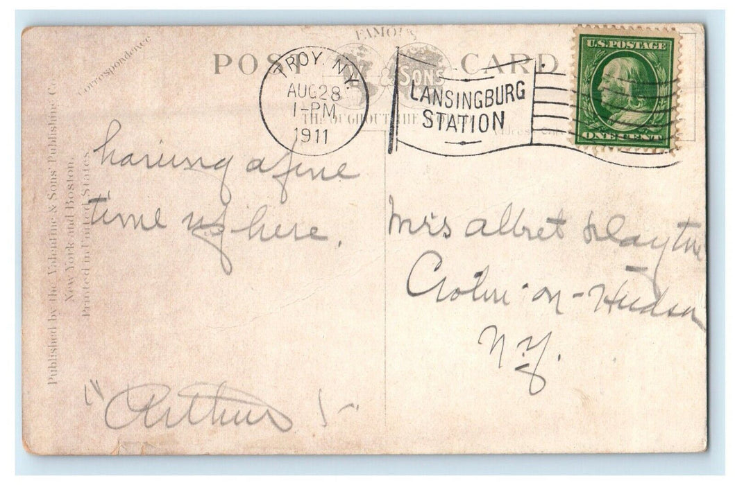 1911 Steamer Ship Trojan Troy New York NY Posted Antique Postcard