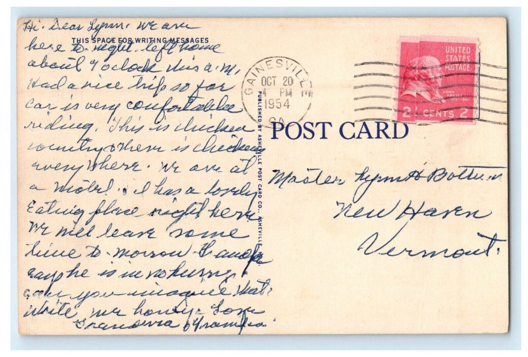 1954 Yonah Hall From Simmons Building Brenau College Gainesville GA Postcard