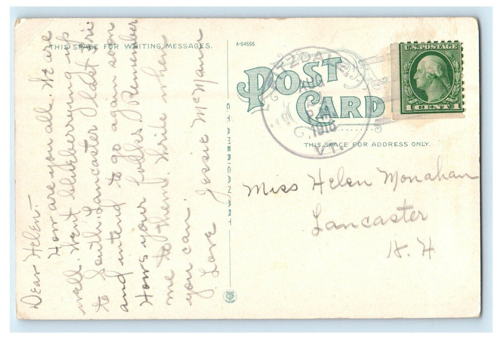 1916 Fairbanks Museum St. Johnsbury Vermont VT Posted Antique Postcard