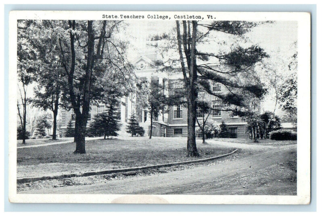 1943 State Teachers College Castleton Vermont VT Posted Vintage Postcard