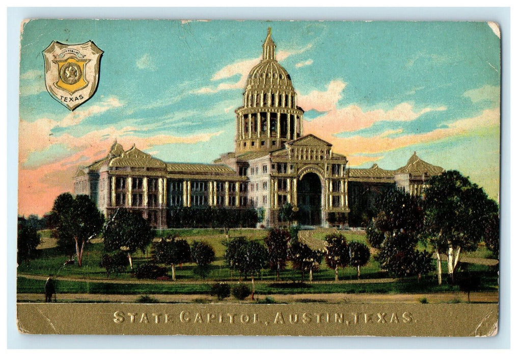 1910 View of the State Capitol, Austin Texas TX Antique Posted Postcard