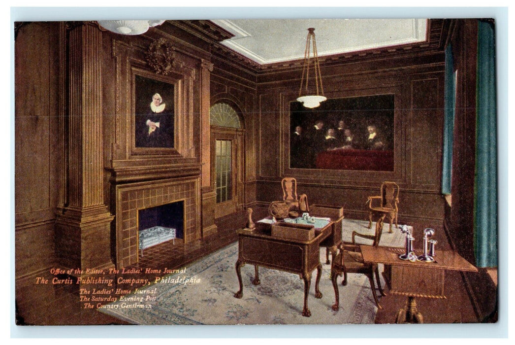 c1910 Curtis Publishing Co. Philadelphia Editor Office Advertising Postcard