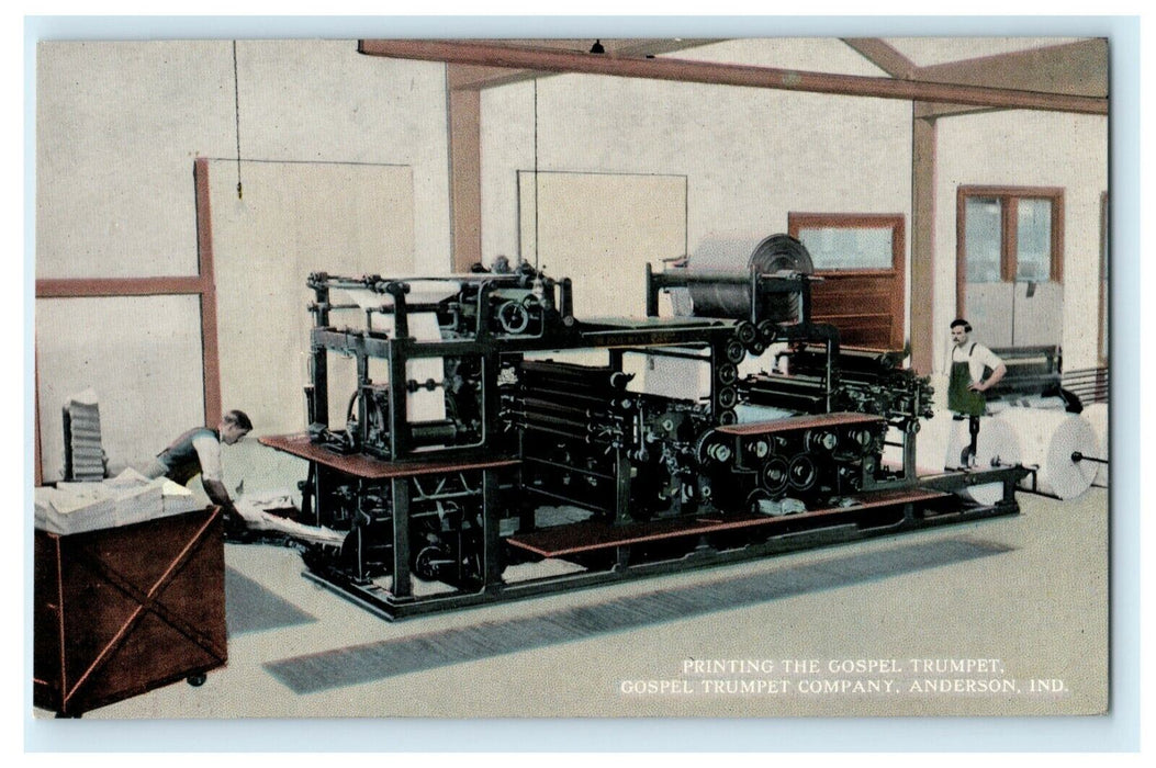 c1910 Anderson Indiana IN Printing Gospel Trumpet Company Advertising Postcard