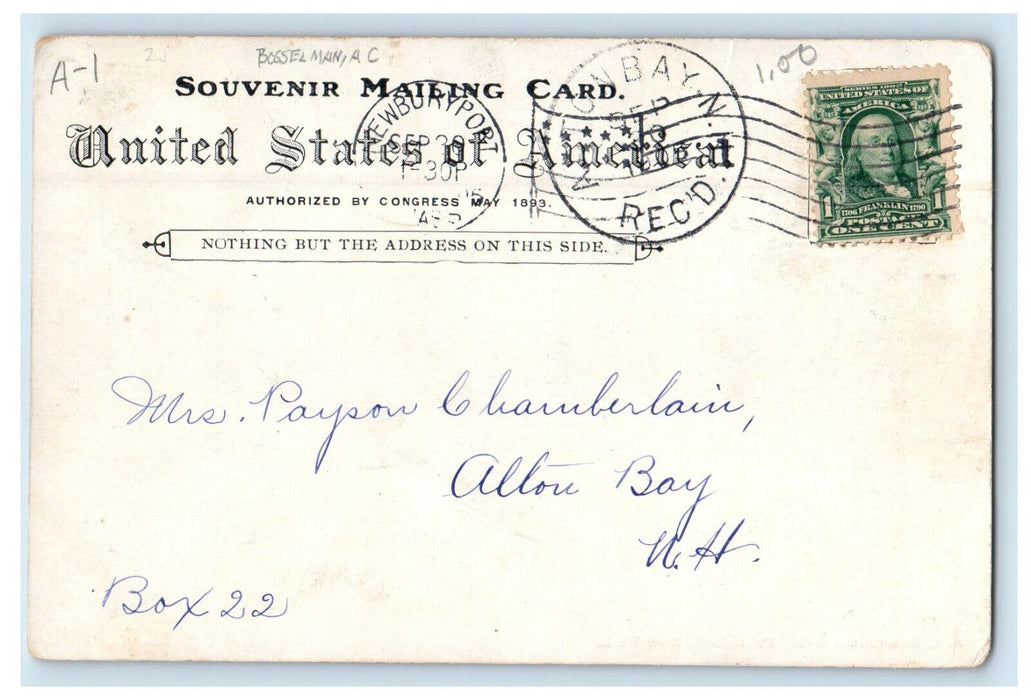 1905 Cursons Mill Near Newburyport Massachusetts MA Alton Bay NH Postcard
