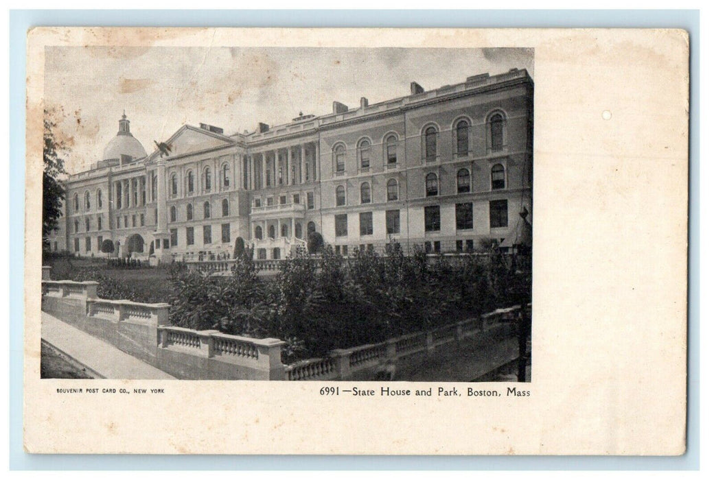 c1905 State House And Park Boston Massachusetts MA Antique Postcard