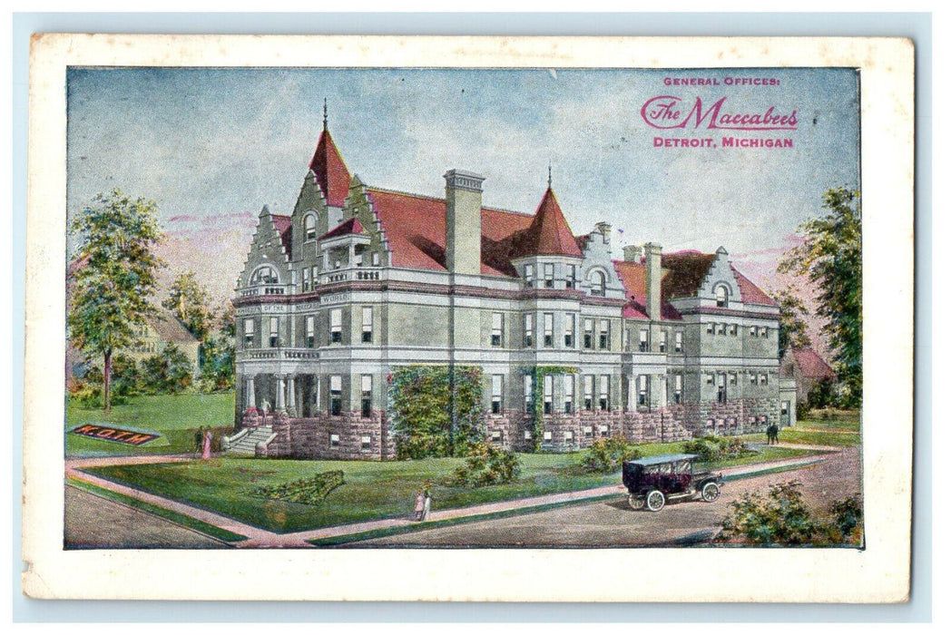 1916 General Offices, The Maccabees, Detroit Michigan MI Advertising Postcard