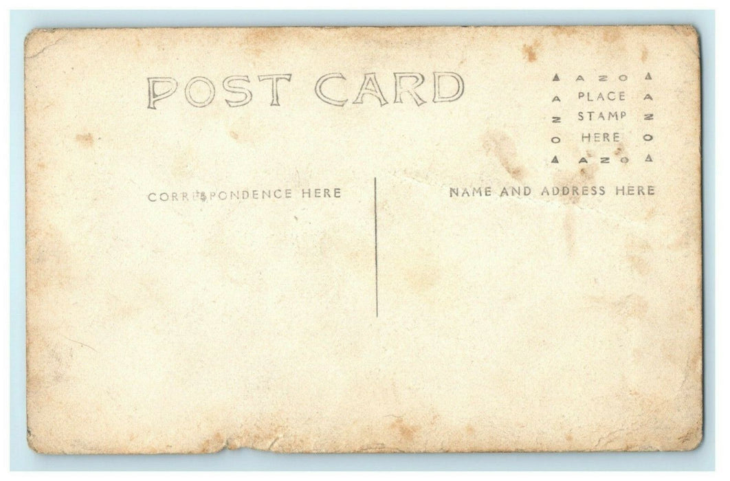 c1910 Boy Riding Toy Horse Child RPPC Photo Unposted Antique Postcard