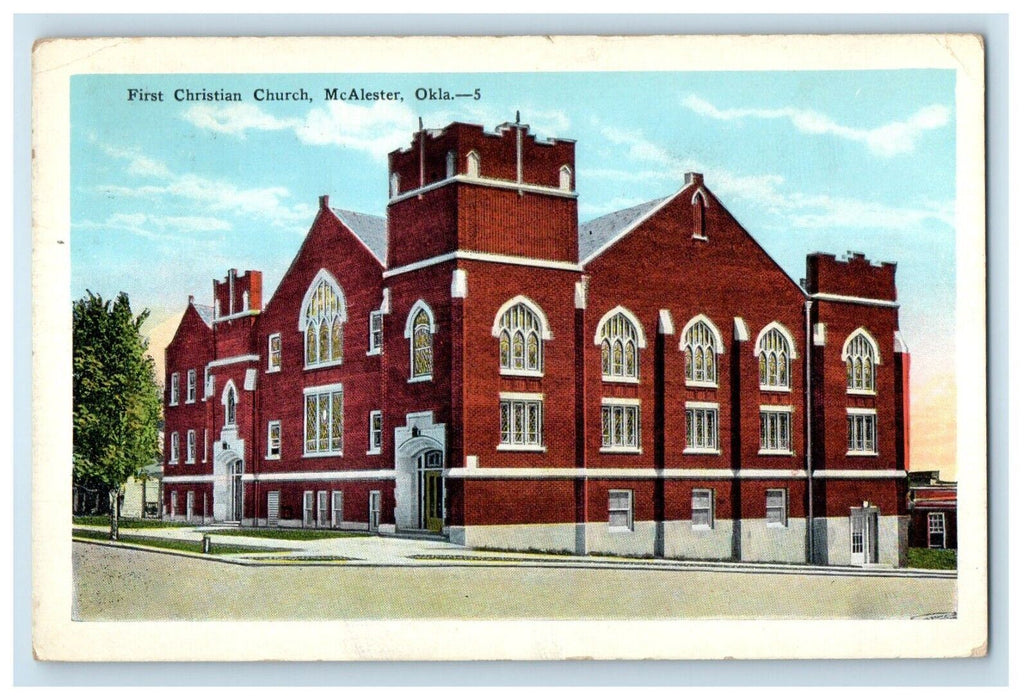1937 First Christian Church McAlester Oklahoma OK Posted Vintage Postcard