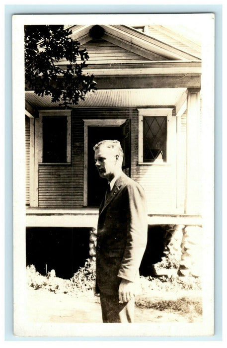 c1920's Charles Lindbergh at House Little Falls Minnesota MN RPPC Photo Postcard