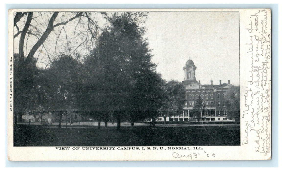 1905 University Campus ISNU Normal Illinois IL Posted Antique Postcard