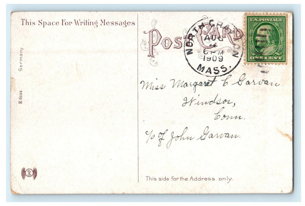 1909 View of the Union Depot Worcester Massachusetts MA Posted Postcard