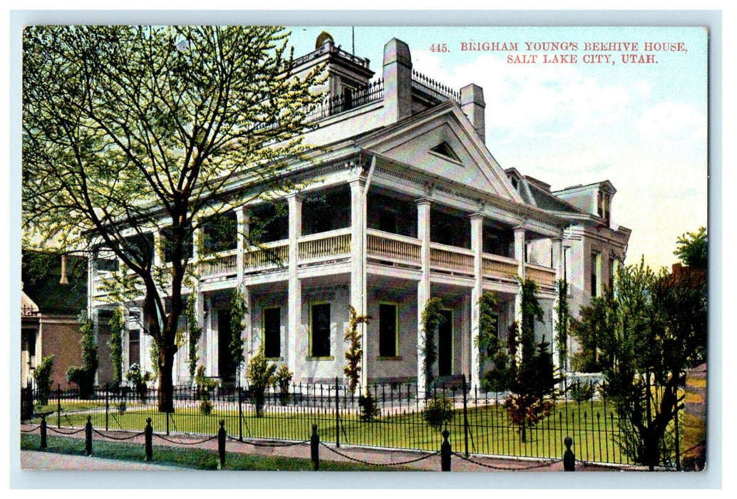 c1905s Brigham Young's Beehive House, Salt Lake City Utah UT Postcard