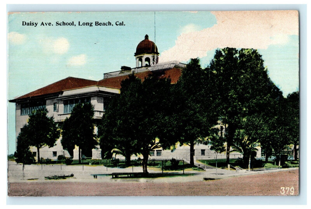 c1910 Daisy Ave. Long Beach School California CA Antique Postcard