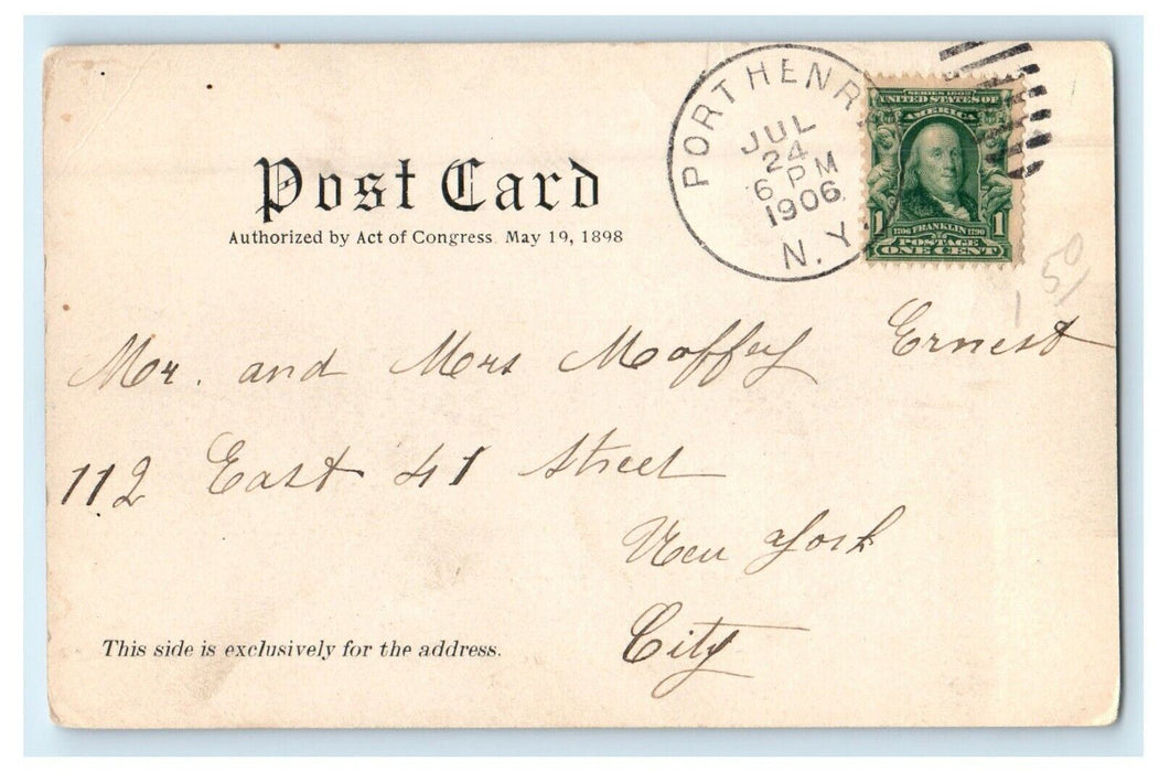 1906 Steamer Ship Vermont Lake Champlain Port Henry New York NY Antique Postcard