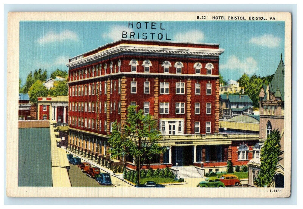 1951 The Hotel Building Bristol Virginia VA Posted Vintage Postcard