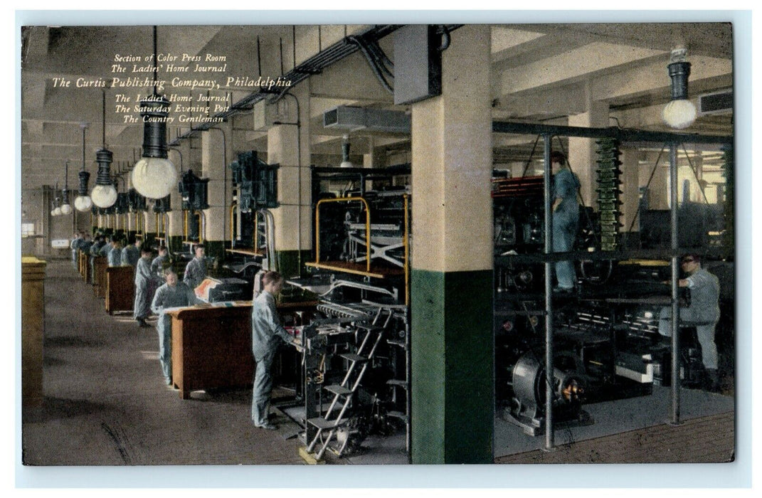 c1910 Curtis Publishing Company Philadelphia Factory Floor Antique Postcard