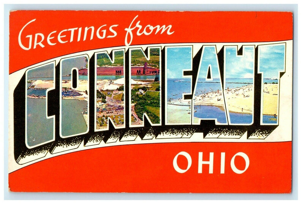 Greetings From Conneaut Ohio OH, Large Letters Postcard