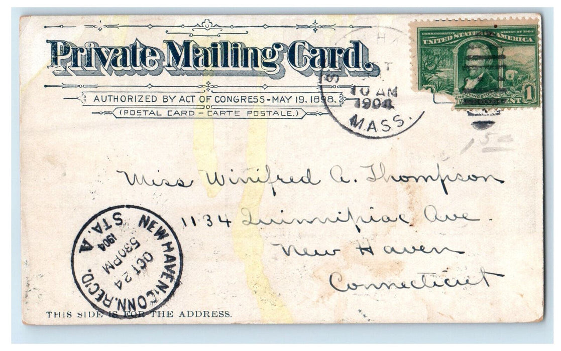 1904 Porter Hall, Mt Holyoke College, South Hadley Massachusetts MA PMC Postcard