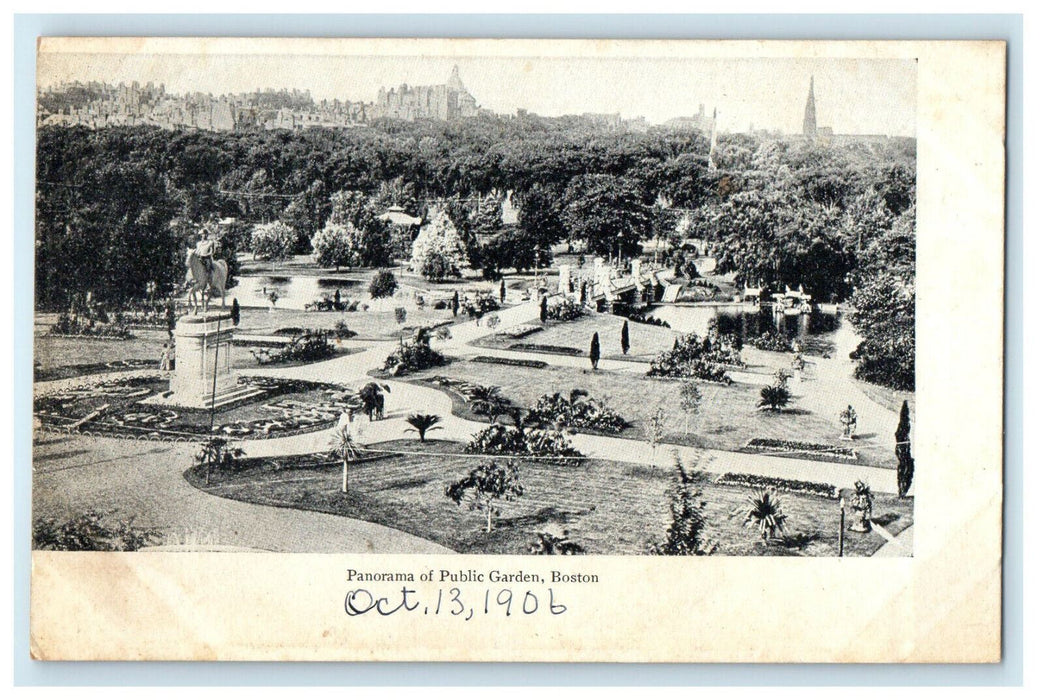 1906 Panorama of Public Garden, Boston Massachusetts MA Unposted Postcard