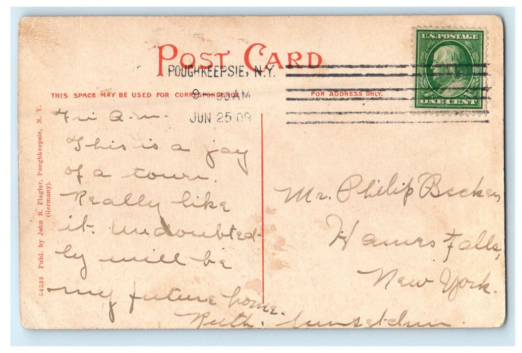 1909 Entrance to Vassar College, Poughkeepsie New York Antique Postcard