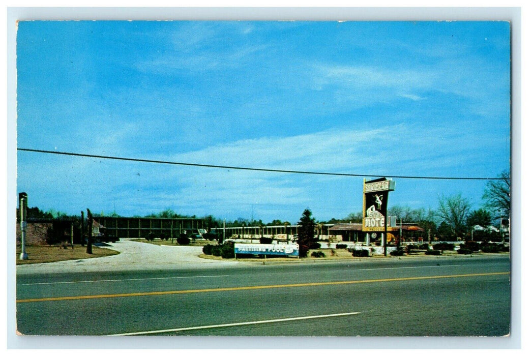 c1950's Sandman Motel Inc. Street View Rockingham North Carolina NC Postcard