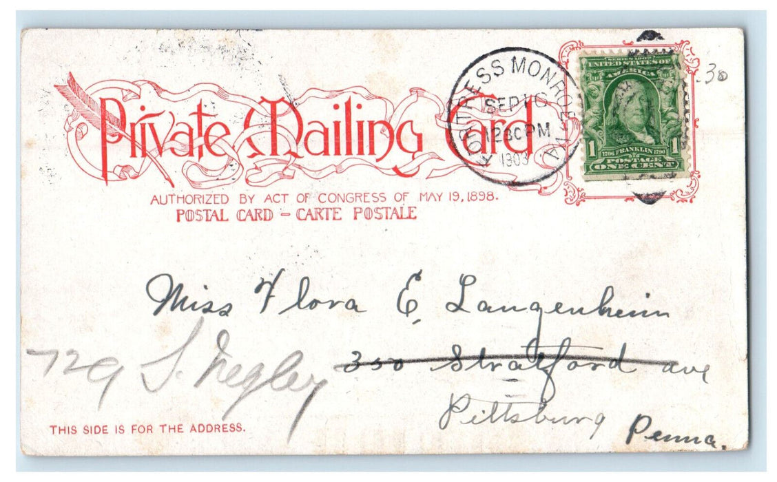 1903 Ye Old State House, Boston MA Fortress Monroe VA PMC Postcard