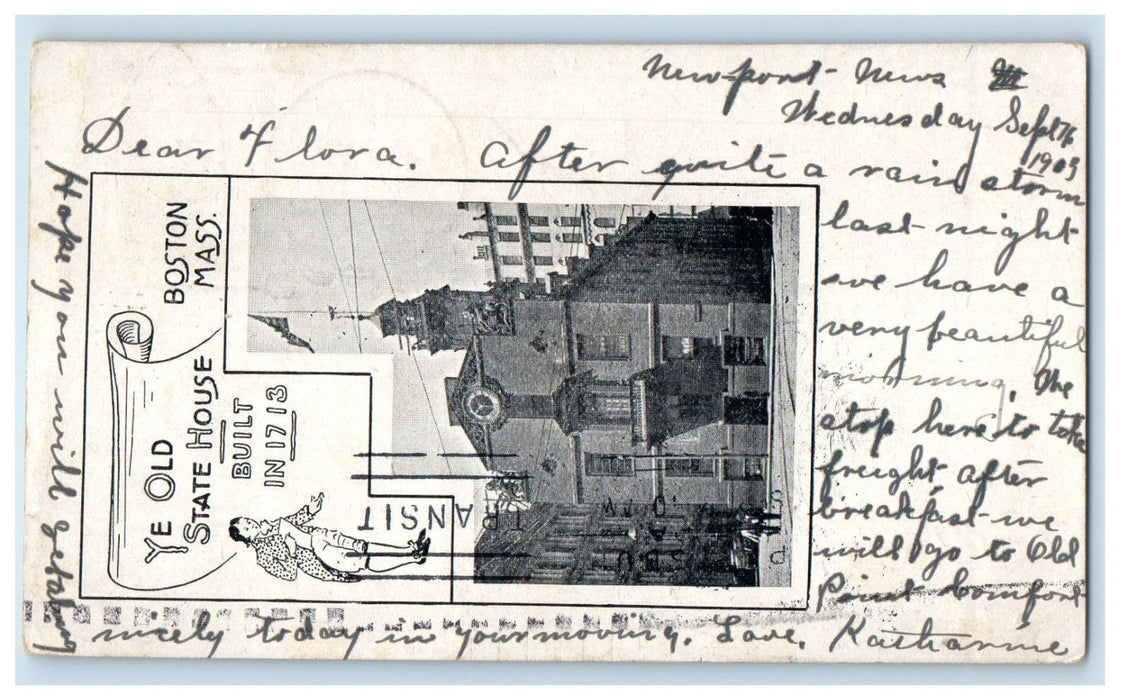 1903 Ye Old State House, Boston MA Fortress Monroe VA PMC Postcard