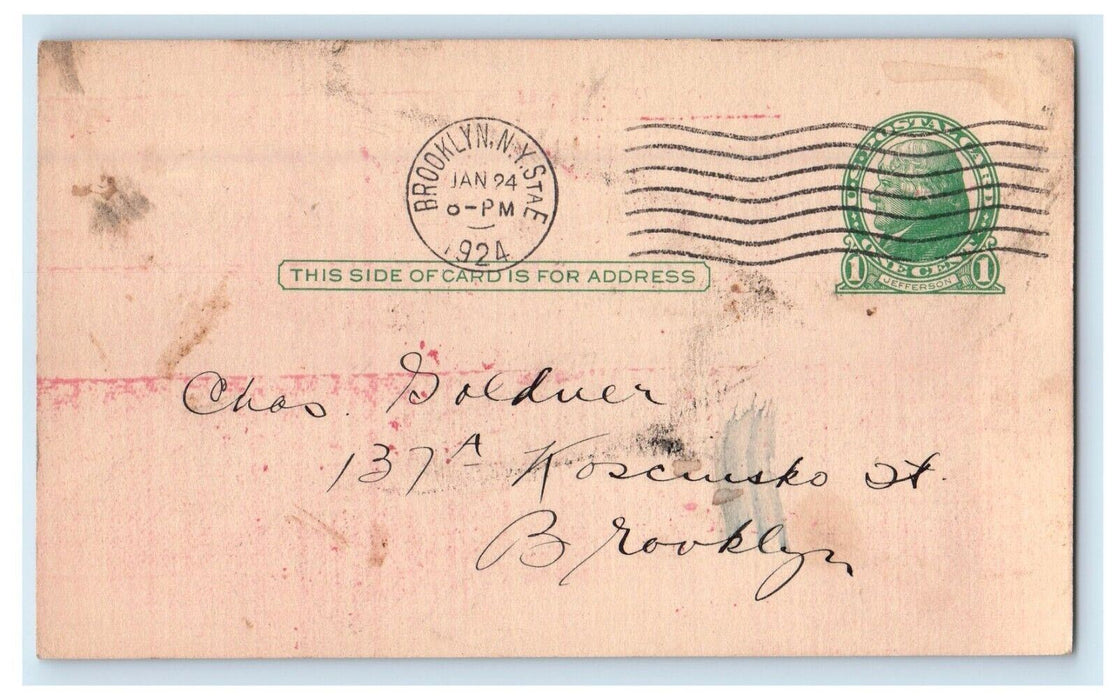 1924 Cypress Ceiling Broadway Lumber Co. Brooklyn NY Advertising Postcard