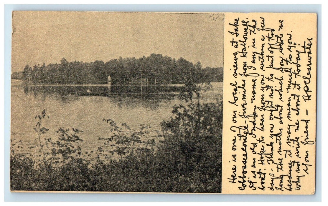 1939 View Of Lake Cobbosseecontee Hallowell Maine ME Posted Vintage Postcard