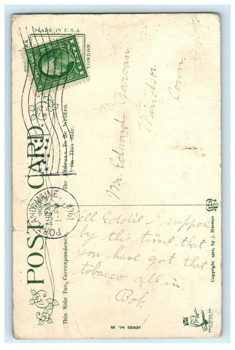 1913 Two Birds and Girl Sleeping Sweet Dreams Portland Maine ME Posted Postcard