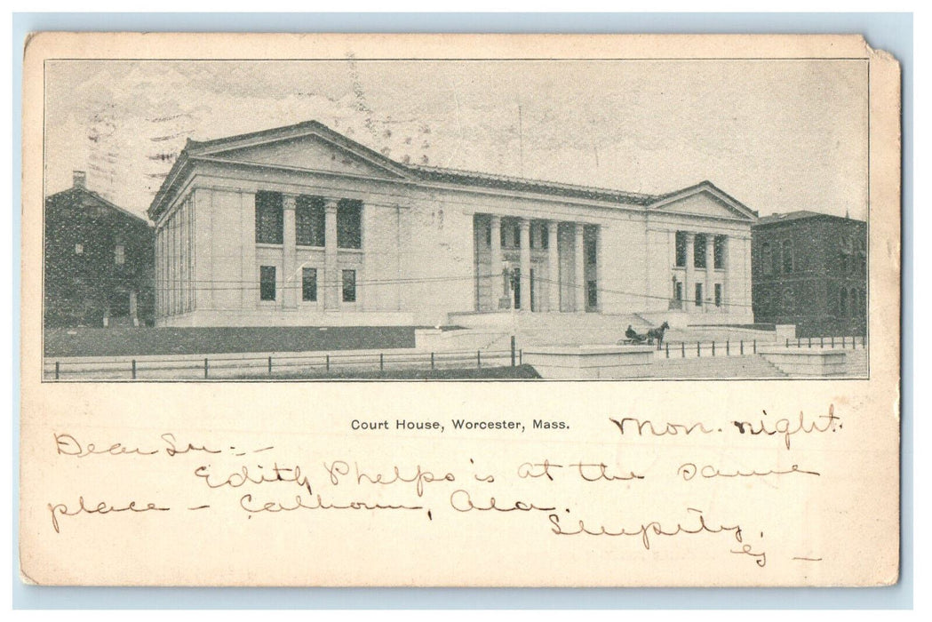 1903 Court House, Worcester Massachusetts MA PMC Antique Postcard