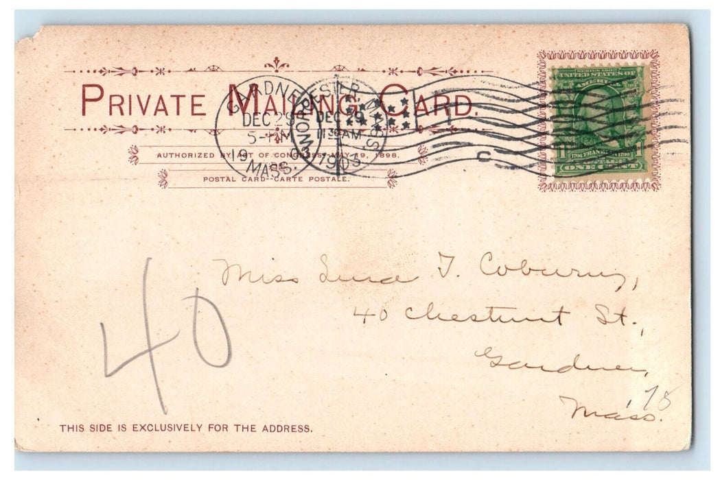 1903 Court House, Worcester Massachusetts MA PMC Antique Postcard