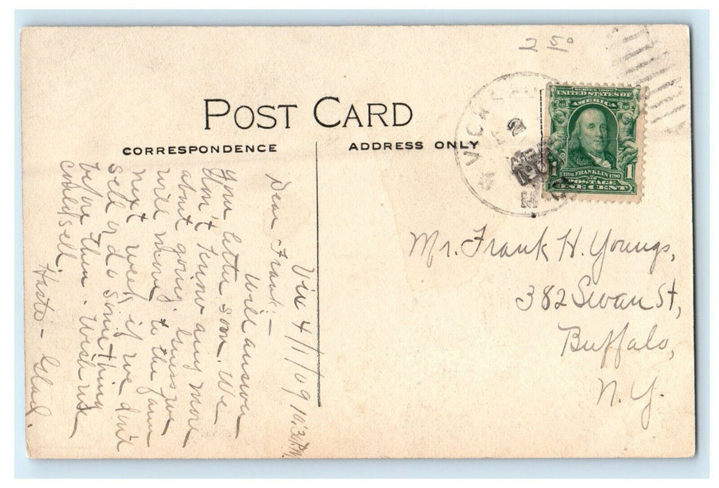 1909 New Public School, Vicksburg, Michigan MI Antique Posted Postcard