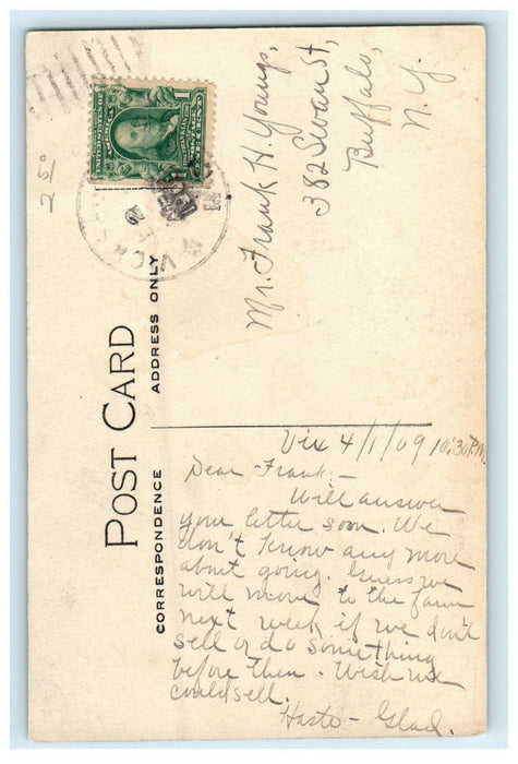 1909 New Public School, Vicksburg, Michigan MI Antique Posted Postcard