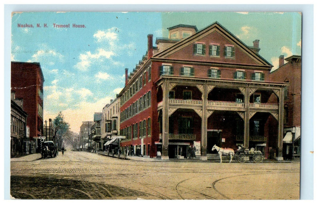 1912 Tremont House, Nashua New Hampshire NH Antique Posted Postcard