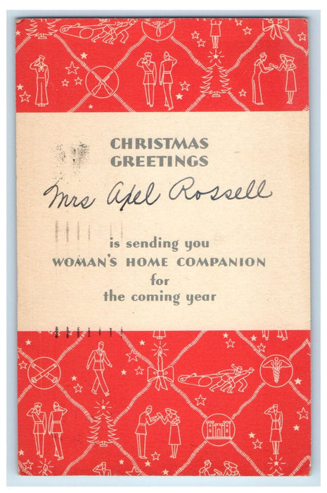 1942 Christmas Greetings The Crowell-Collier Springfield OH Cancel Postcard