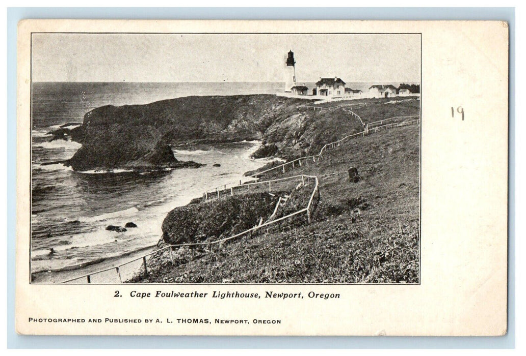 c1905 Cape Foulweather Lighthouse Newport Oregon OR Unposted Antique Postcard