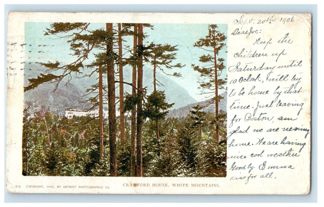 1906 Crawford House White Mountains New Hampshire NH Posted Postcard