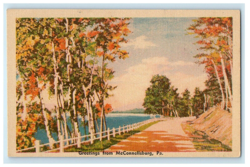 1946 Greetings From McConnellsburg Pennsylvania PA Vintage Postcard