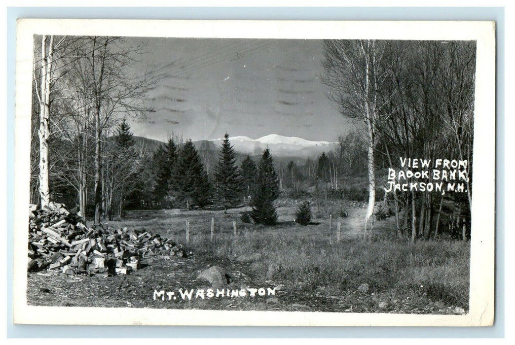 1957 Mt. Washington Cabin Brook Bank Jackson New Hampshire RPPC Photo Postcard