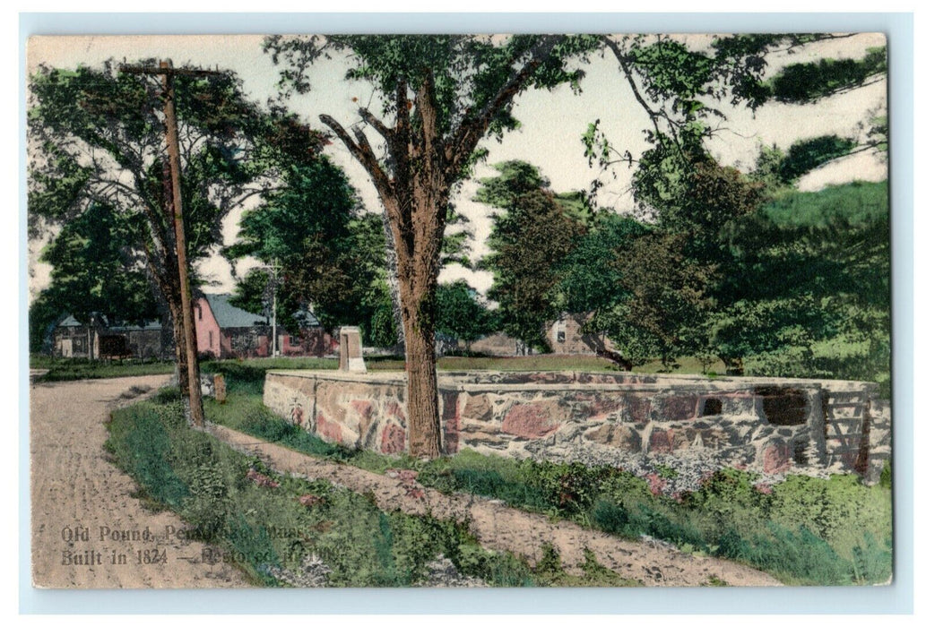 1914 Old Pound North Pembroke Massachusetts MA Posted Antique Postcard