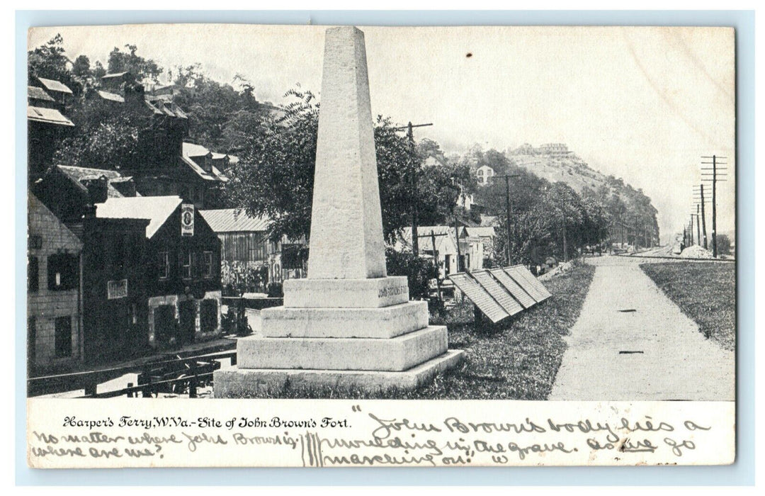 c1905 Harper's Ferry West Virginia WV Site of John Brown's Fort Antique Postcard