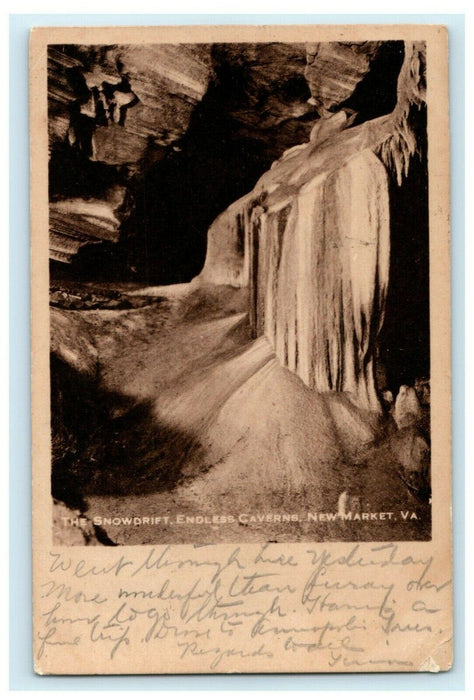 c1905 Snowdrift Endless Caverns New Market Virginia VA Posted Antique Postcard