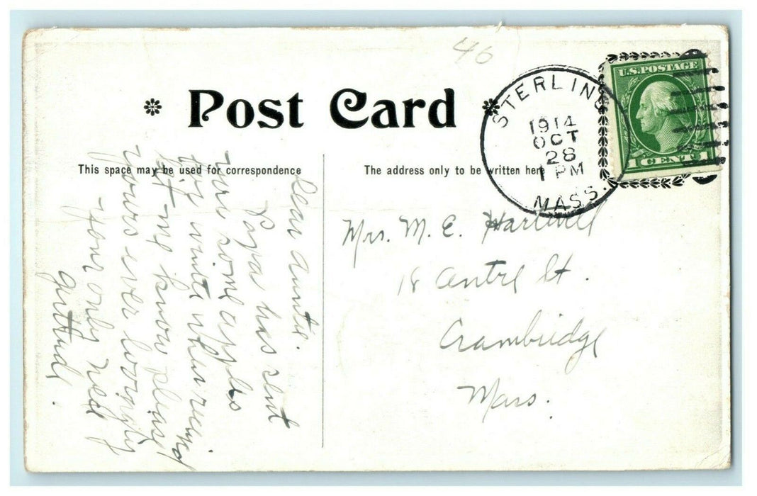 1914 Original Home Mary Sawyer Little Lamb Sterling Massachusetts MA Postcard