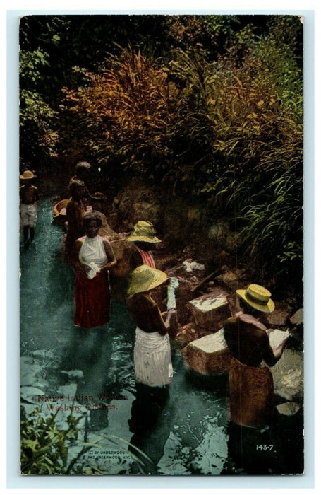 1917 Native Indian Women Washing Quechee VT Vermont Posted Antique Postcard