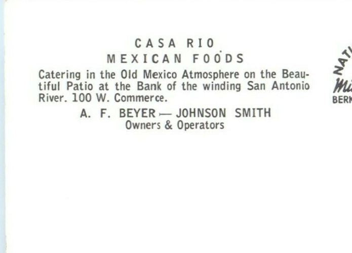 View Of Casa Rio Mexican Foods San Antonio River Texas TX Vintage Postcard