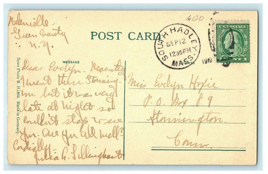 1919 Little Falls College Brook South Hadley Massachusetts MA Antique Postcard