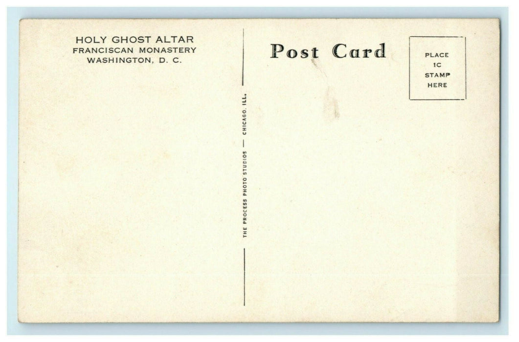 Holy Ghost Altar Franciscan Monastery Washington DC RPPC Photo Postcard