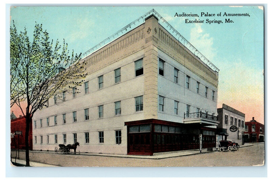 c1910 Auditorium Palace of Amusements Excelsior Springs Missouri MO Postcard