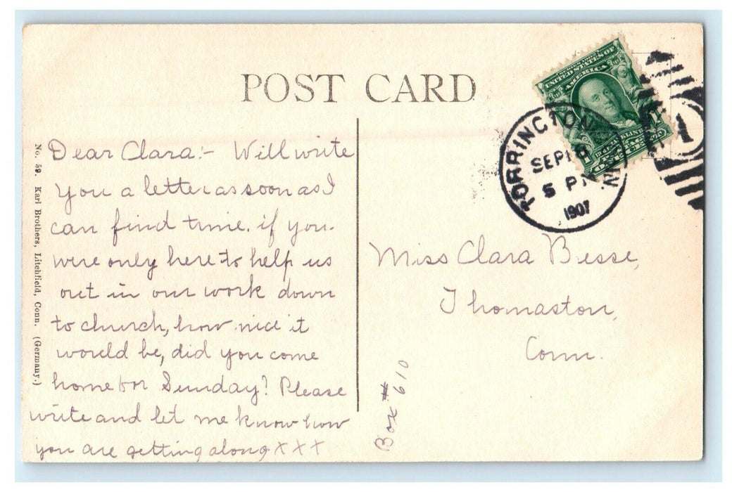 1907 The South West School Campus Torrington Connecticut CT Antique Postcard